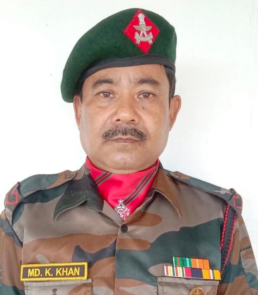 রাষ্ট্রপতির বীরত্ব পদকে সম্মানিত কাছাড়ের বীর সন্তান হাবিলদার মোহাম্মদ খম্বাতন খান।